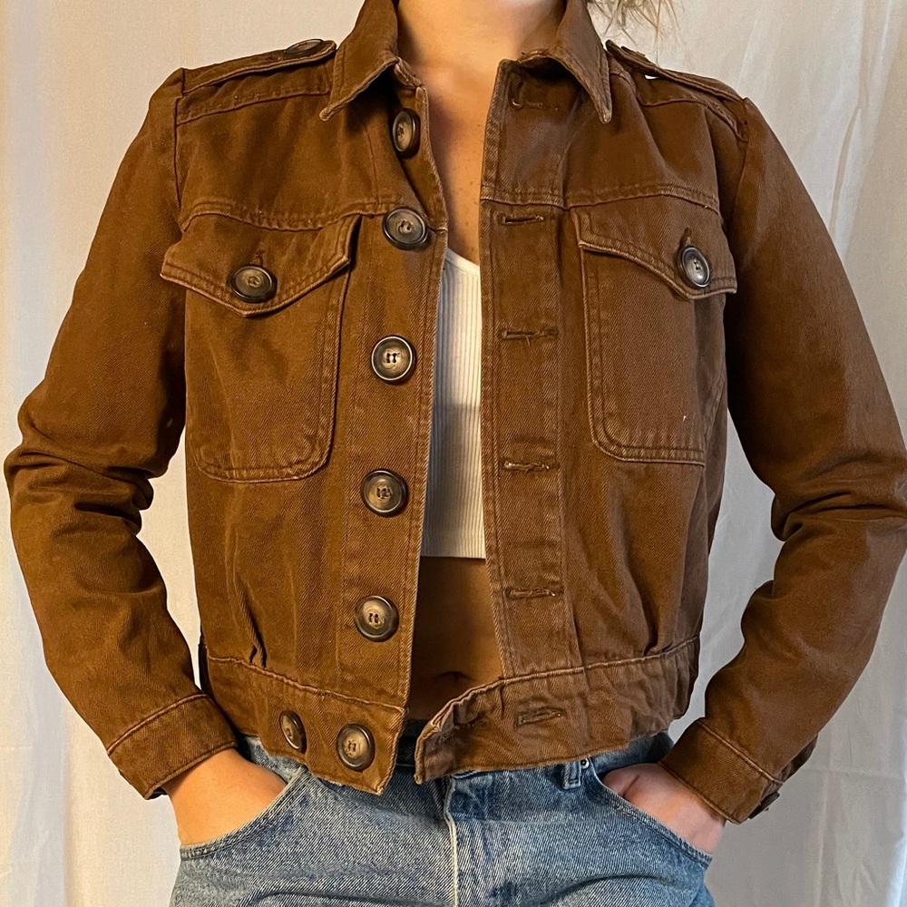 Free People brown denim jacket